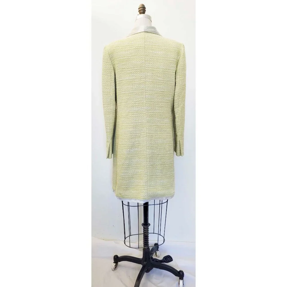 Sigrid Olsen Womens Long Jacket Sport Coat Orchid Moon Lime Green Cotton 10 NWT